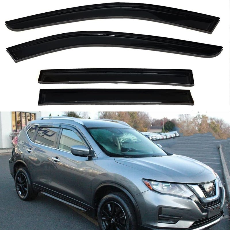 TONOYTIM Window Visors Rain Guards Side Wind Deflectors for Nissan Rogue 2014-2020, Vent Guard Shade Sun 94827 Black 4-Pieces Set - Image 2